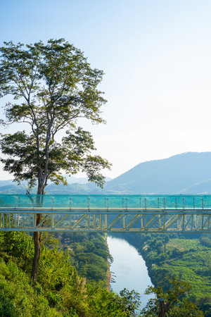 13 December 2021-Loei::Skywalk Chiang Khan,Thailandの写真素材