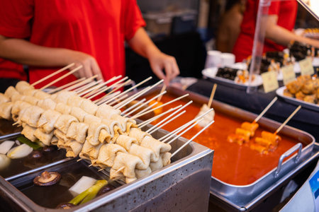 Oden korean food with spicy food,Odenの写真素材