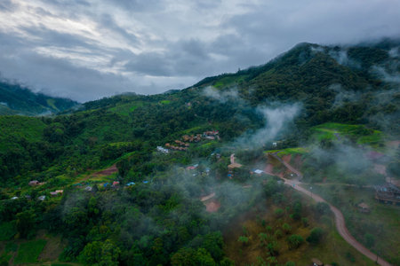 Sapan - beautiful village in the valley Nan province, Thailandの写真素材