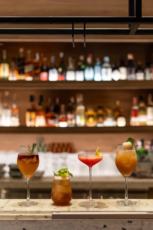 nice and beautiful cocktail for drink at bar,alcoholic beverageの写真素材