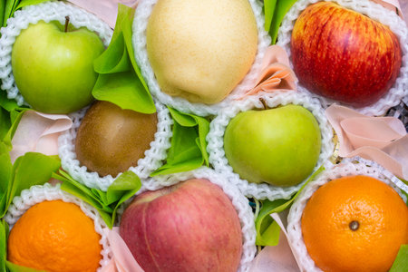 mix fruit set in box premium gift,fruit boxの写真素材