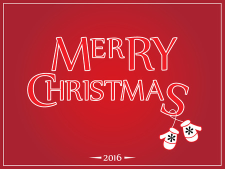 Christmas Greeting Card. Merry Christmas lettering, vectorのイラスト素材