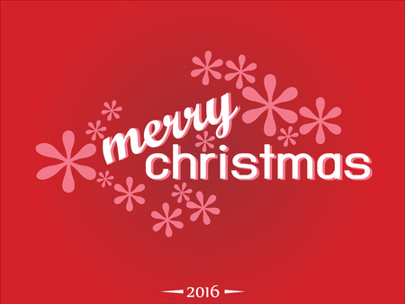 Christmas Greeting Card. Merry Christmas lettering, vectorのイラスト素材