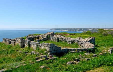 Medieval fortress on Cape Kaliakra, Black Sea, Bulgariaの写真素材