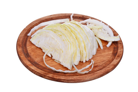 Sliced cabbage ,Shredded cabbage on the boardの写真素材