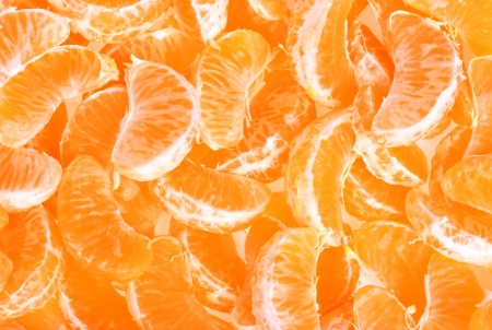 Peeled tangerine or mandarin fruit の写真素材