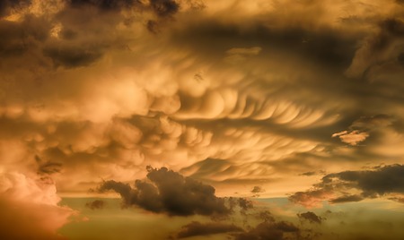 Beautiful sunset after a powerful storm. HDR imageの写真素材
