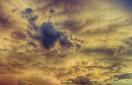 Beautiful sunset after a powerful storm. HDR imageの写真素材