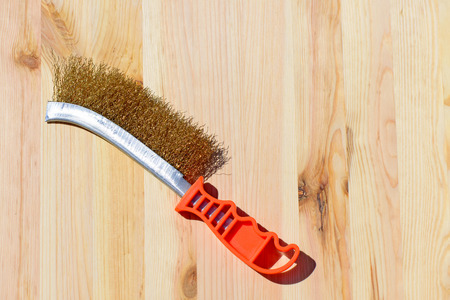 Workplace and tools of a carpenter or builder.の写真素材