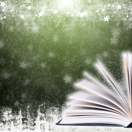 Open book with bokeh light and abstract backgroundの写真素材