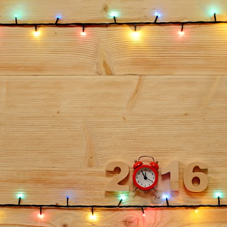 Christmas background with lights on the table