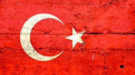 Turkish flag concrete textureの写真素材