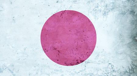 Japanese flag cement textureの写真素材