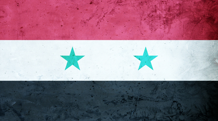 Syrian flag cement textureの写真素材