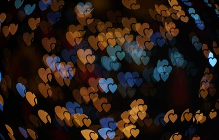 Hearts bokeh lights. Beautiful valentines day backgroundの写真素材