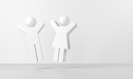 3d rendering of a happy coupleの写真素材