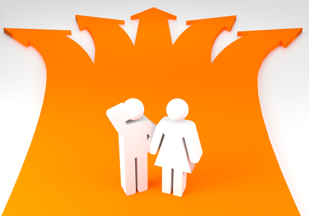 3d render of a coupleの写真素材
