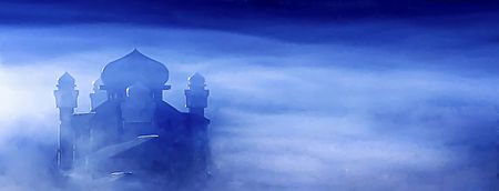 mosque at Dieng West Java in blue color の写真素材