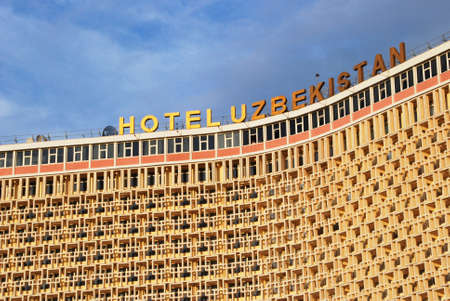Old Soviet Era Hotel Uzbekistan in Tashkent Central Asiaのeditorial素材