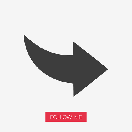 Right direction icon illustration with Follow Me text in pink rectangle shape.のイラスト素材
