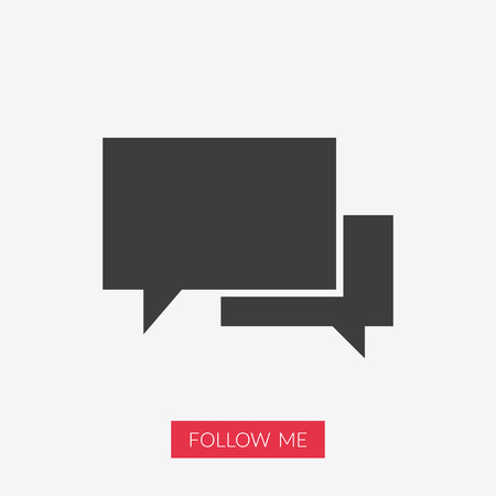 Message vector icon illustration with Follow Me text in pink rectangle shape.のイラスト素材