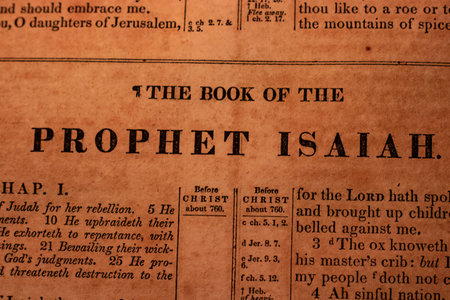 Close-up of old Holy bible book. The Old Testament.