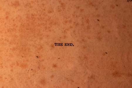 The text on the old paper, vintage style, retro photo.の写真素材