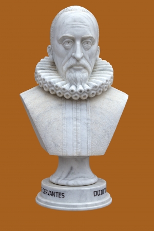 Cervantes. The Bust of white marble.のeditorial素材