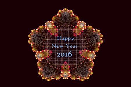 Wishing You Happy Merry New Year 2016. Postcard.