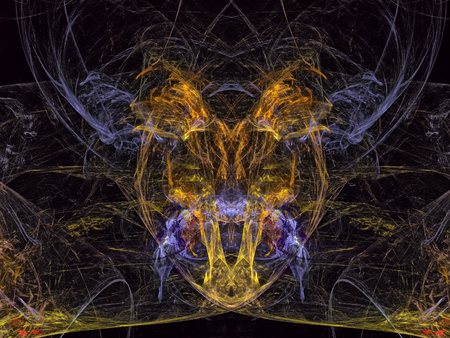 Abstract Magic energy multicolored fractal. 3D rendering.の写真素材