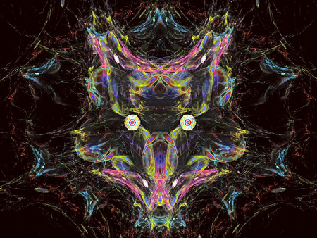 Halloween. Abstract Magic energy multicolored fractal. 3D rendering.の写真素材