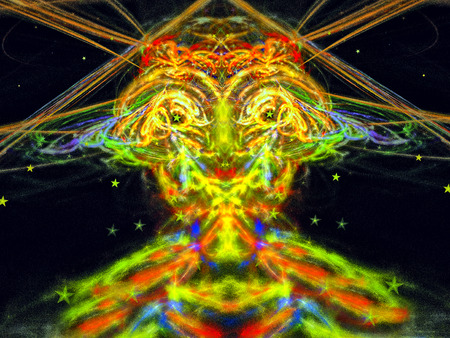 The Russian Tsar. Abstract Magic energy multicolored fractal. 3D rendering.