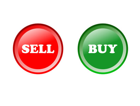 sell and buy button ilustration vectorのイラスト素材