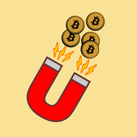 illustration vector of bitcoin magnetsのイラスト素材