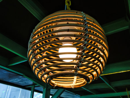 lamps decorated with bamboo baskets
