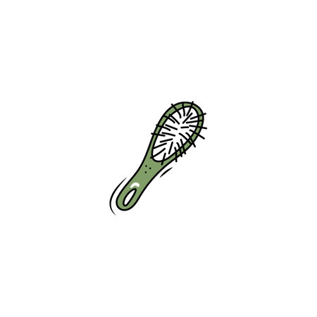 Doodle hairbrush for styling vector illustration. Comb hairdresser tool isolatedのイラスト素材