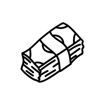 Doodle wad of cash money banknotes.のイラスト素材