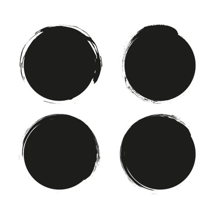Hand drawn black circle highlight for social media stories. Stylish design element for beauty shop,bloggers and social page cover. Doodle vector round frameのイラスト素材