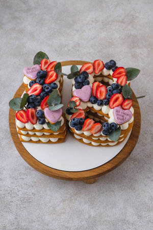 Honey layer cake for 18th birthdayの写真素材