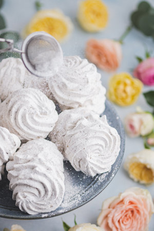 White zephyr made from white currants and apples.の写真素材