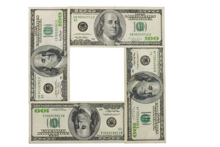 frame from dollars with clipping pathの写真素材