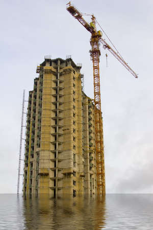 the incomplete construction of new high buildingの写真素材