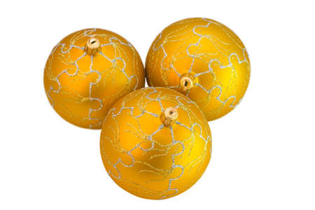 the three goldish balls for christmas celebrationの写真素材