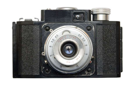 the old photographic camera isolated with clipping path