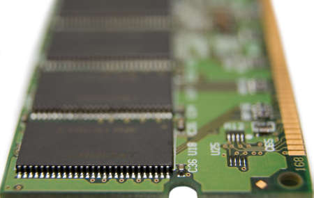 the macro of memory module on white backgroundの写真素材