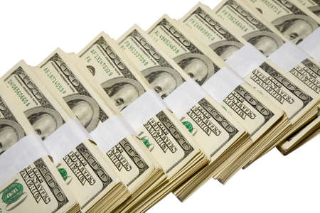 the hundred thousands US dollars heap with clipping path