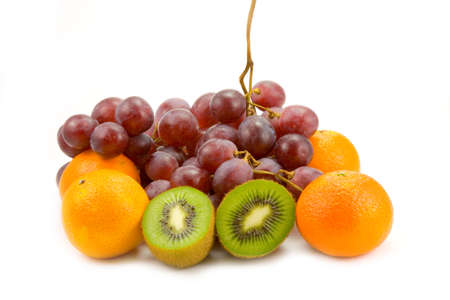the fruits on white background with shadowの写真素材