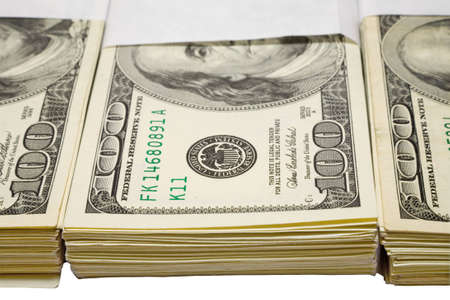 the some thousands US dollars heap with clipping path