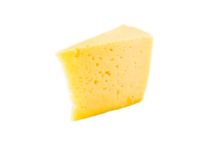 the piece of cheese isolated with clipping pathの写真素材