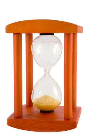 the brown hour-glass isolated on white background